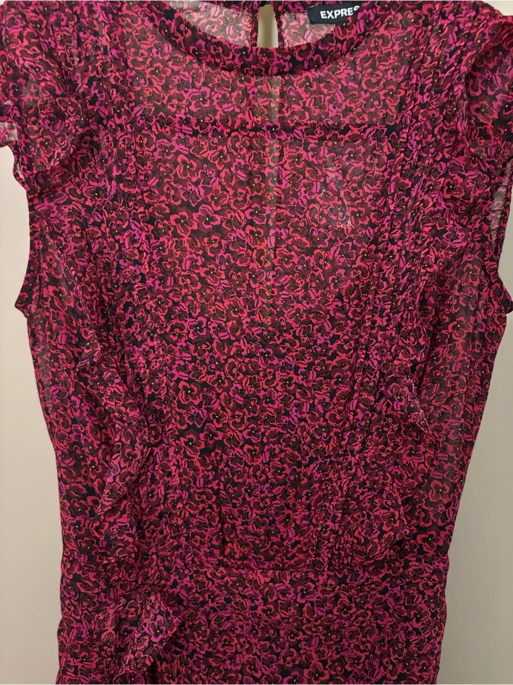 Express Pink Ruched-Detail Mini Dress - Picture 2 of 7